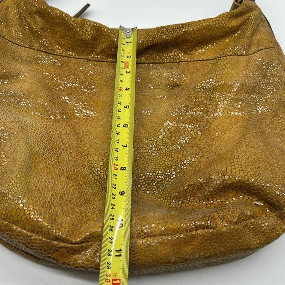 Hobo International Gold Yellow Hobo Bag Snakeskin Pattern with Leather Handle - Picture 12 of 16